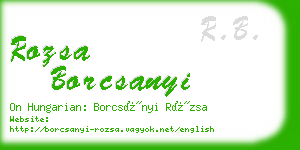 rozsa borcsanyi business card